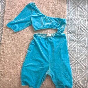 Laina Rauma Asymmetrical Sport Onesie size Large in Glacier Blue